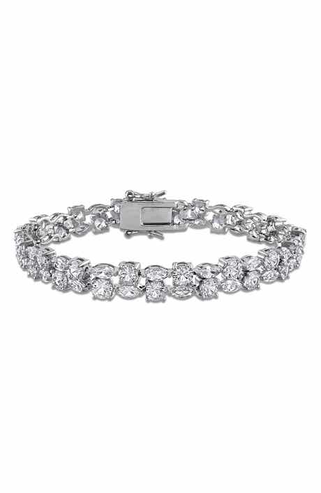 Lab Grown White Sapphire Double Row Bracelet