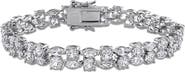 DELMAR Lab Grown White Sapphire Double Row Bracelet