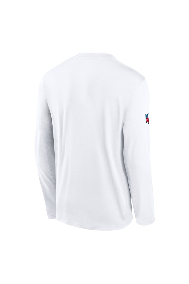 Men's Nike Los Angeles Rams Fearsome White Legend Small Logo Dri-FIT Long Sleeve T-Shirt, Alternate, color, White