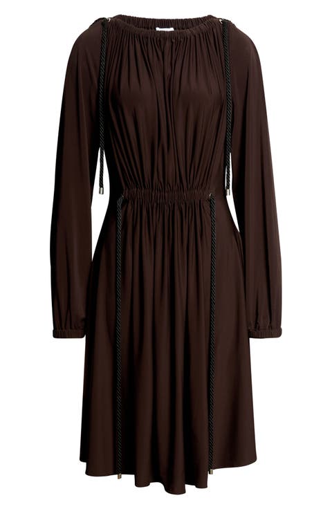 Gathered Rope Detail Midi Dress