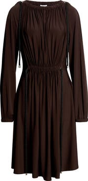 FERRAGAMO Gathered Rope Detail Midi Dress