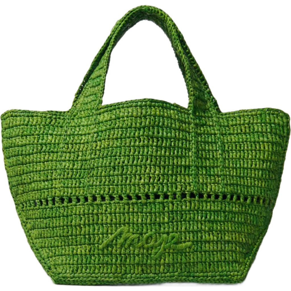 Maje Womens Verts Brand-embroidered Raffia Tote Bag