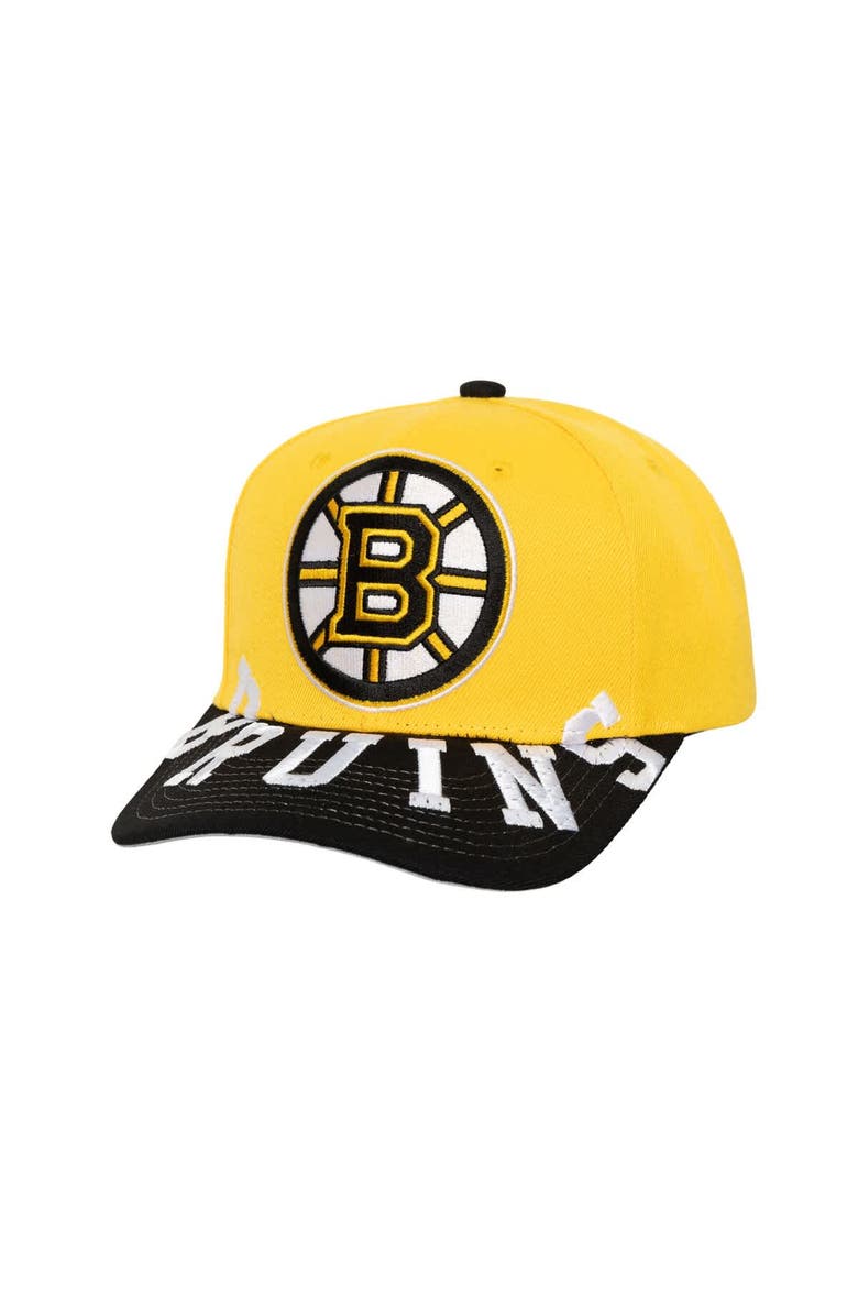 Mitchell & Ness Men's Mitchell & Ness Gold/Black Boston Bruins Underarch Two-Tone Pro Crown Snapback Hat, Main, color, Gold