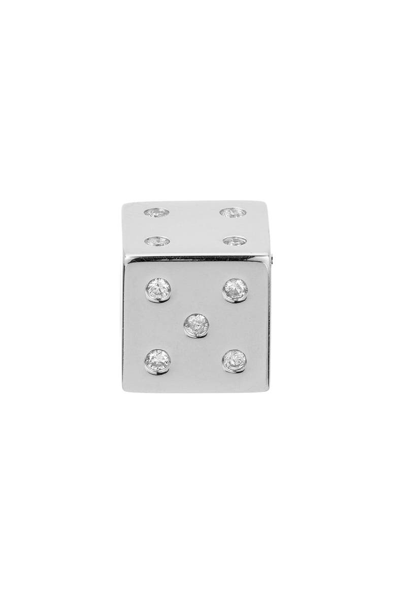 Diamond Dice Pendant, Alternate, color, STERLING SILVER