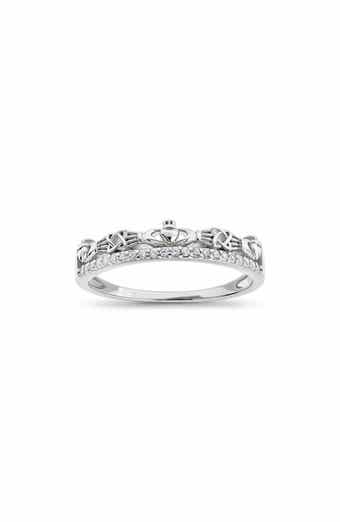 Cubic Zirconia Claddagh Band Ring