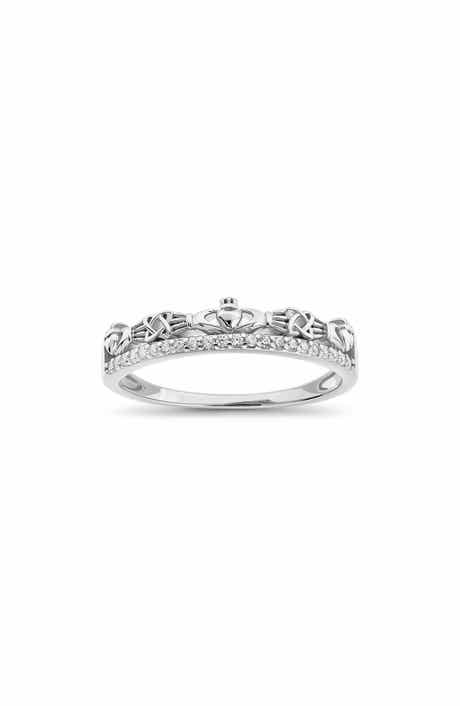 Cubic Zirconia Claddagh Band Ring