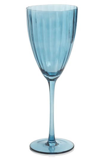 Zodax Malden Set Of 4 White Wine Glasses In Blue