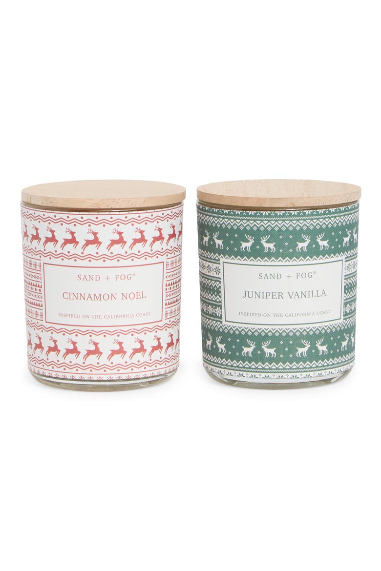 Cinnamon Noel & Juniper Vanilla Linen Wrap Candle Set, Main, color, MULTI