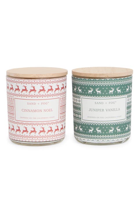Cinnamon Noel & Juniper Vanilla Linen Wrap Candle Set