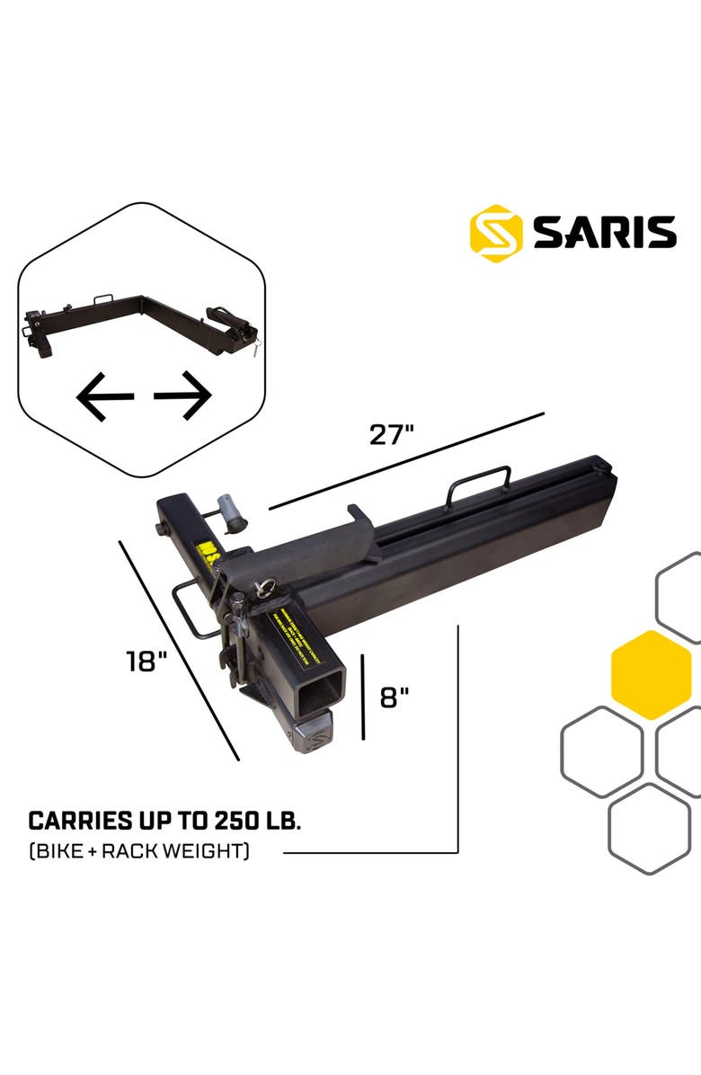 Saris Swing Away Hitch Adapter with Foldable Design and Easy Trunk Access, Alternate, color, Black