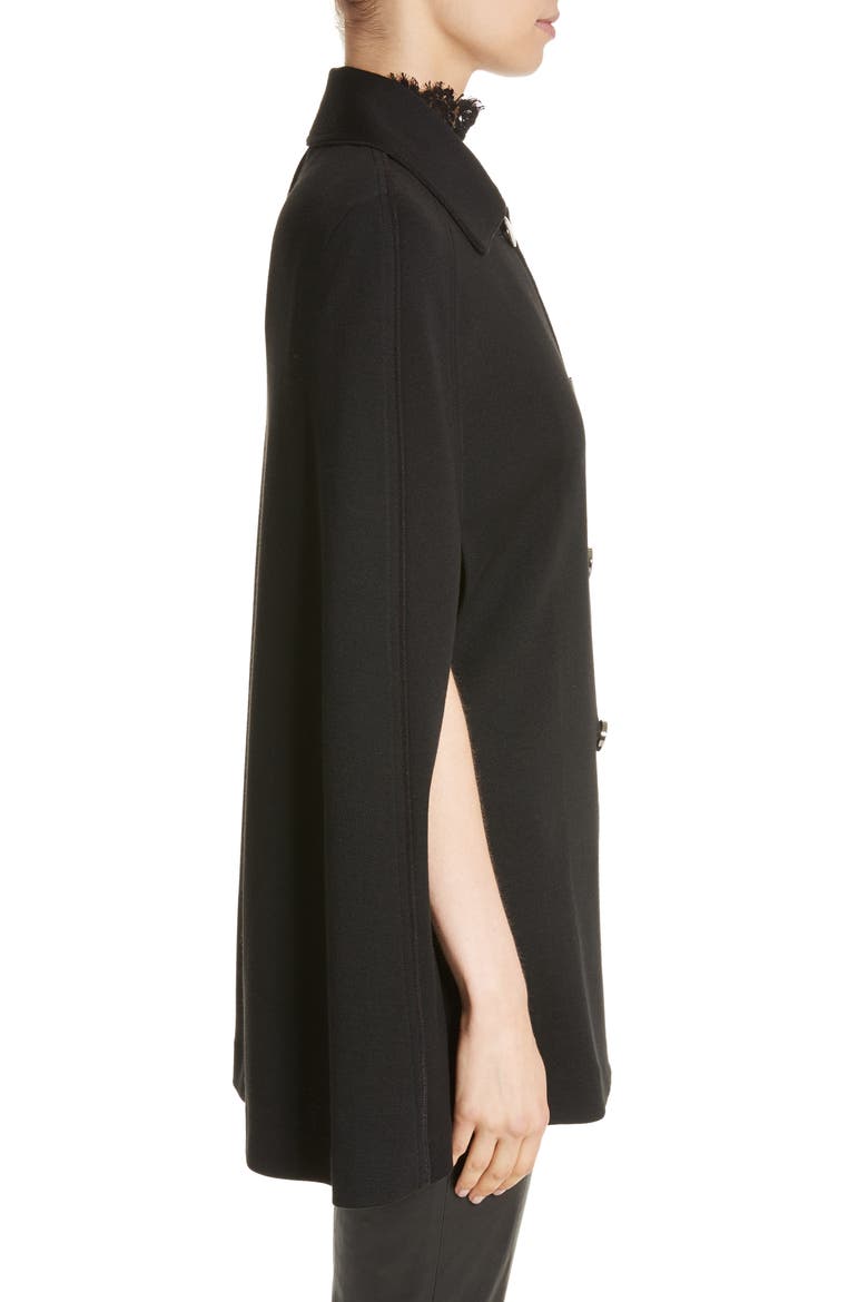 Milano Knit Collared Cape, Alternate, color, CAVIAR