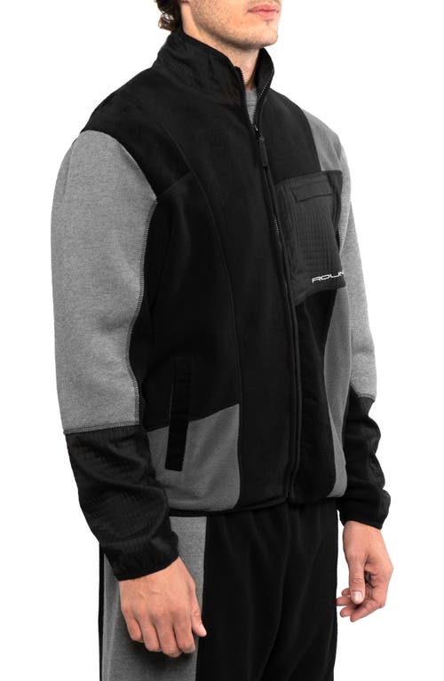 Shop Round Two Tech Fleece Mixed Media Jacket In Black