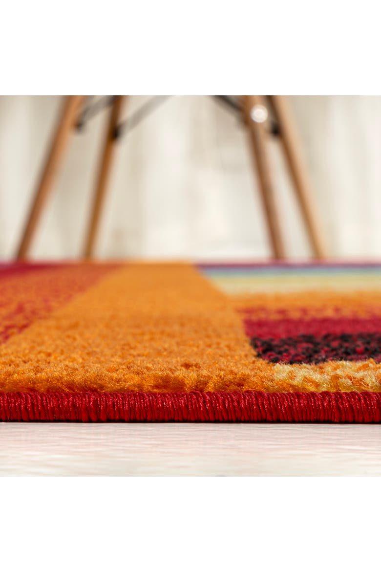 Retro Rainbow Contemporary Stripe Area Rug, Alternate, color, Multi