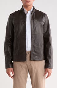 Nordstrom Stand Collar Leather Jacket