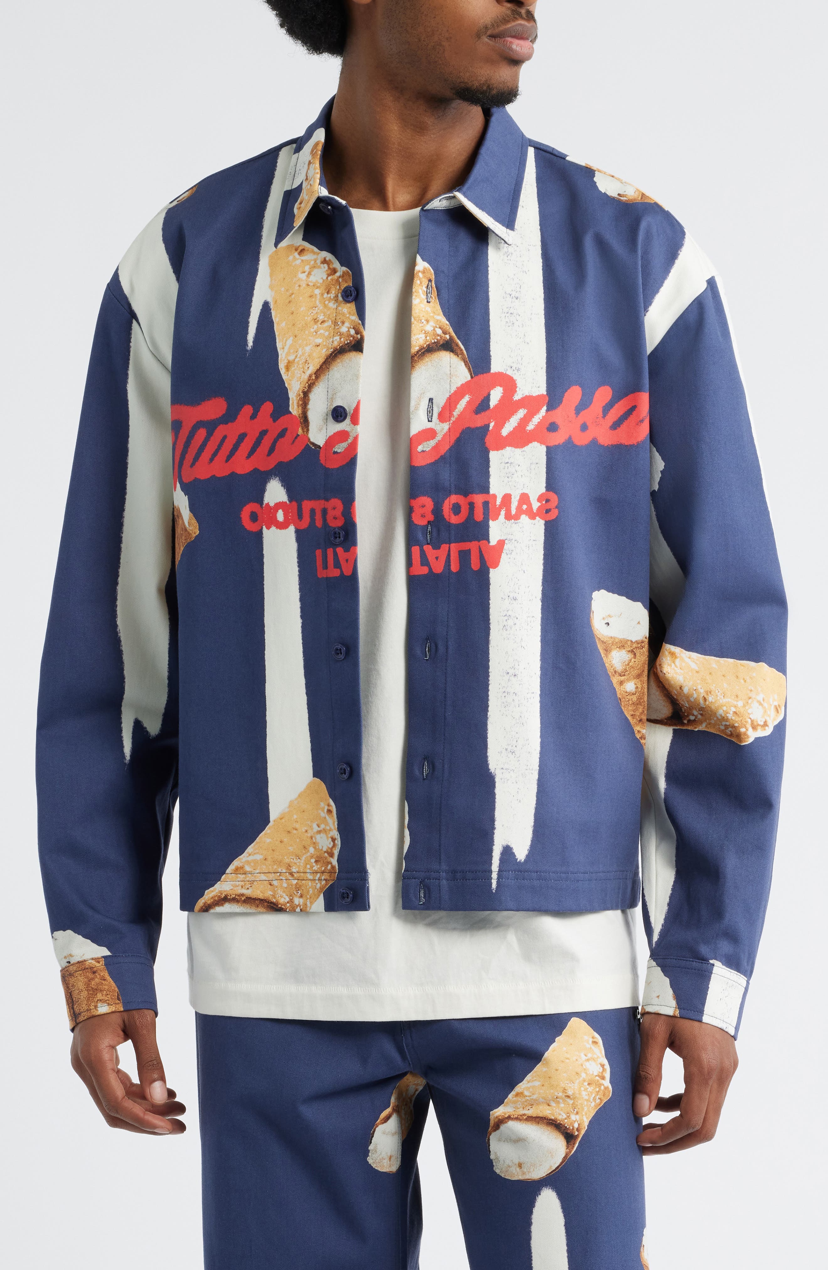 Cafe Graphic Button-Up Shirt - image 2