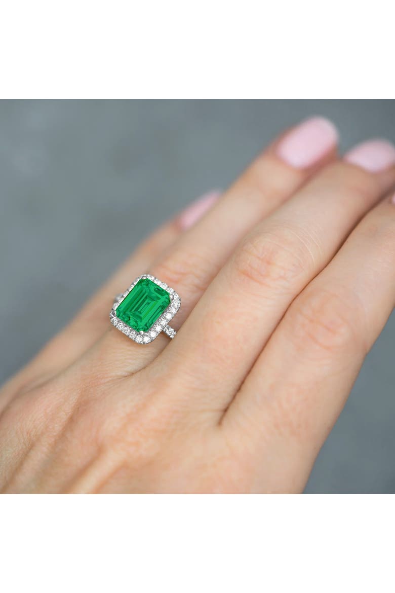 Emerald & Diamond Engagement Ring 14k, Alternate, color, 3.32ct/White Gold