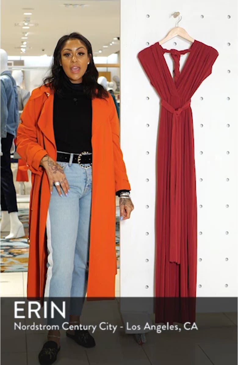 Convertible Wide Leg Jersey Jumpsuit, sales video thumbnail