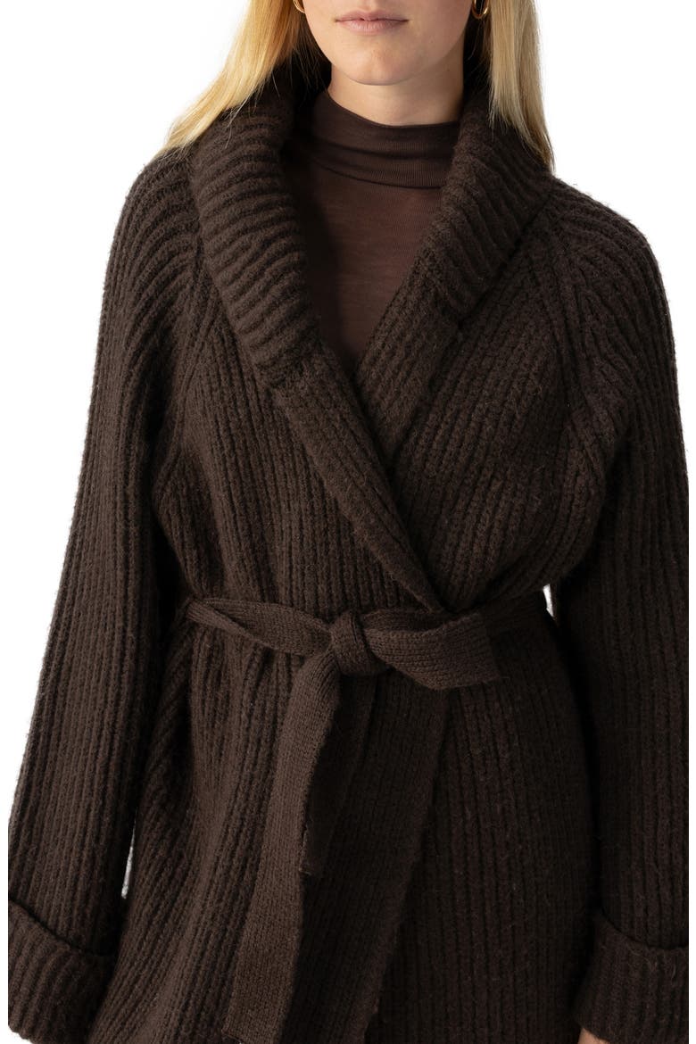 All I Need Longline Belted Cardigan, Alternate, color, COFFEE