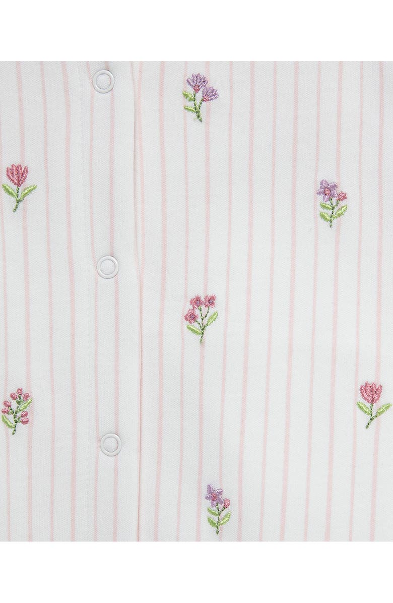 Little Me Floral Romper & Headband Set, Alternate, color, White/ Pink