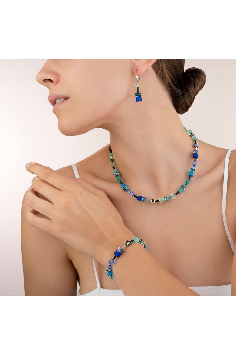 Geocube® Earrings, Alternate, color, Blue-Green