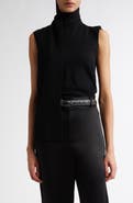 TOTEME Draped Scarf Sleeveless Merino Wool Blend Rib Sweater
