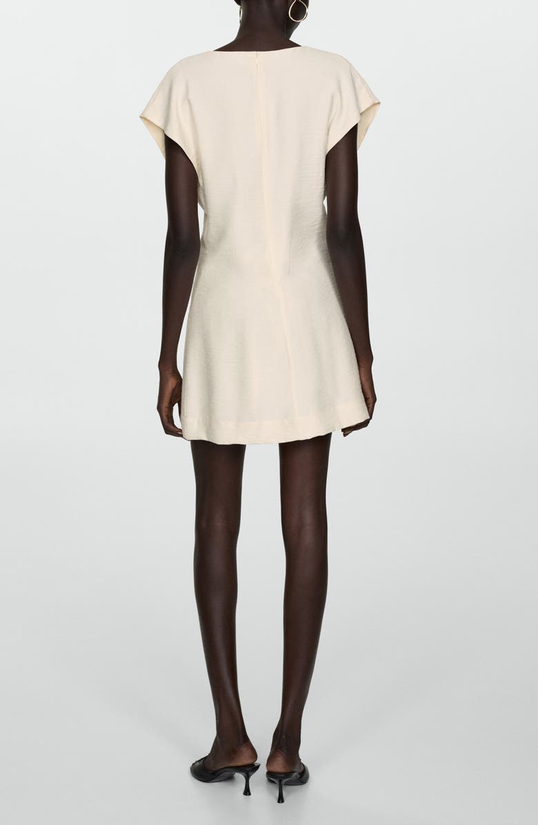 MANGO Lace Trim Dress, Alternate, color, Ecru