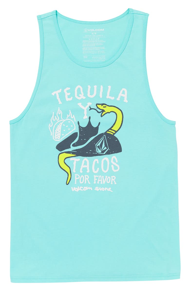 Volcom Por Favor Graphic Tank, Main, color, Blue/White