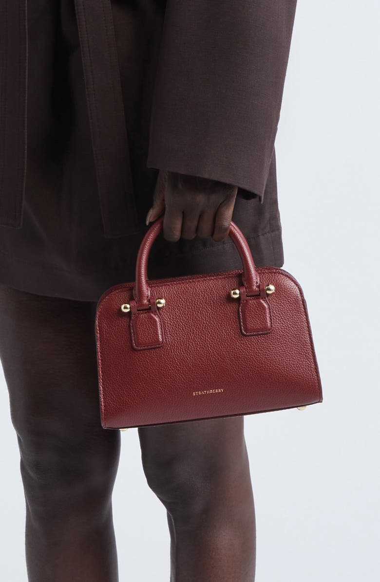 Strathberry Mini Georgia Leather Tote, Alternate, color, Oxblood