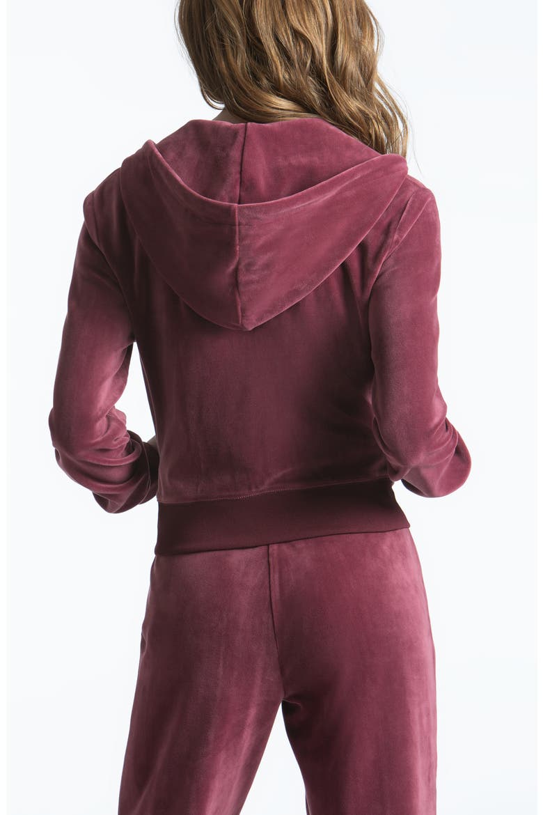 Classic Logo Velour Hoodie, Alternate, color, WINE