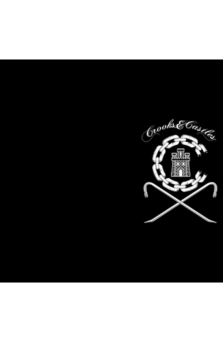 Crooks & Castles Men's Crooks & Castles Ancient Tower White Badge  Graphic T-Shirt, Alternate, color, Black