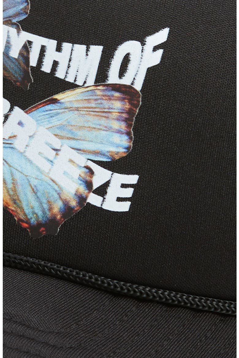 Butterfly Breeze Trucker Hat, Alternate, color, BLACK