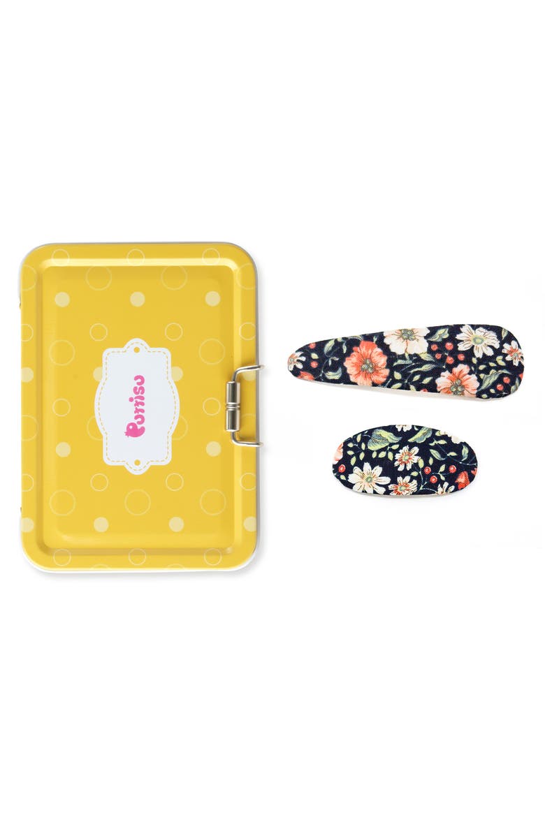2pc Mixed Shape Clip Set  - Floral, Main, color, Midnight Flora