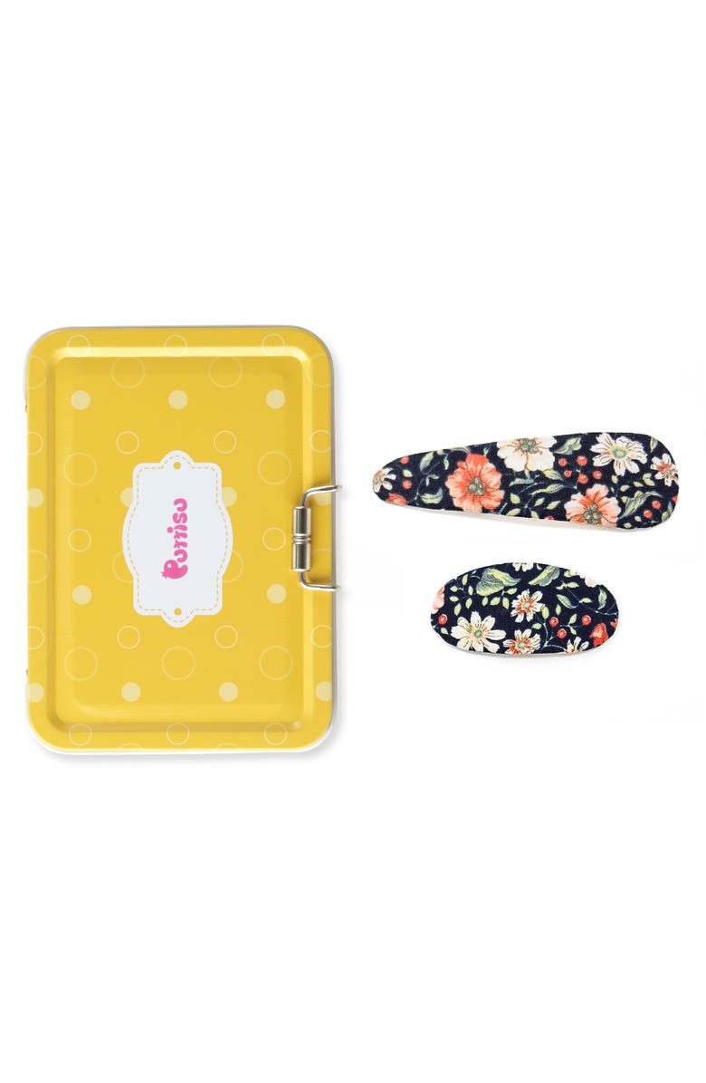 Puttisu 2pc Mixed Shape Clip Set  - Floral, Alternate, color, Midnight Flora