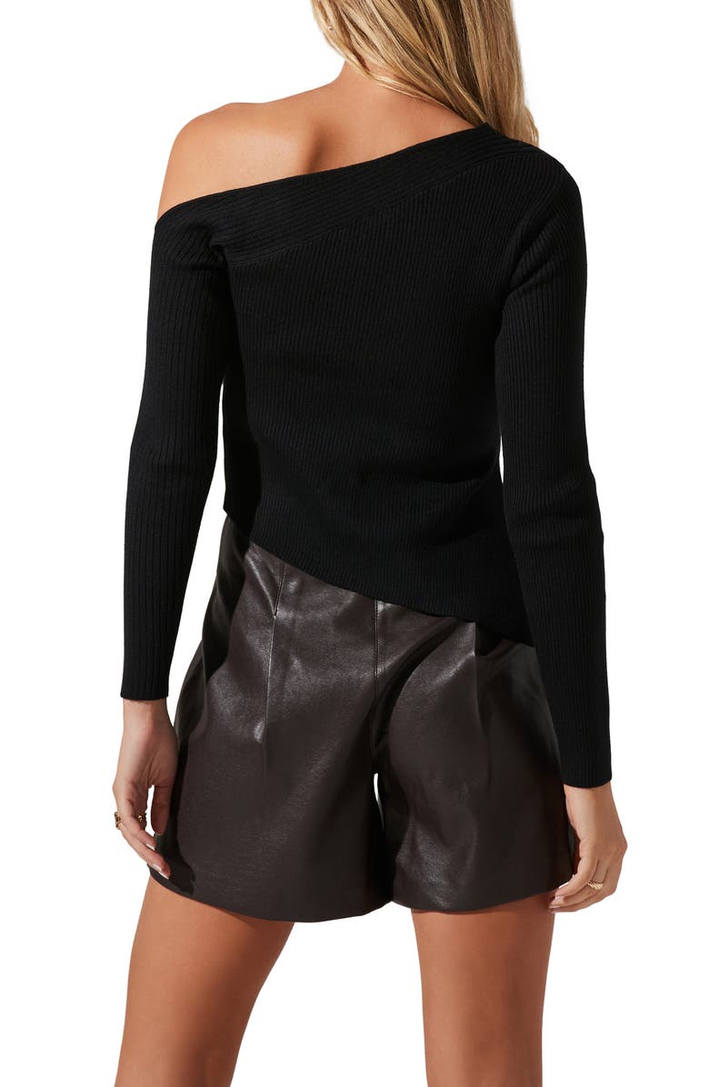 ASTR the Label One Shoulder Long Sleeve Rib Sweater, Alternate, color,