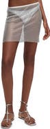 MANGO Stress Sequin Knit Mesh Miniskirt