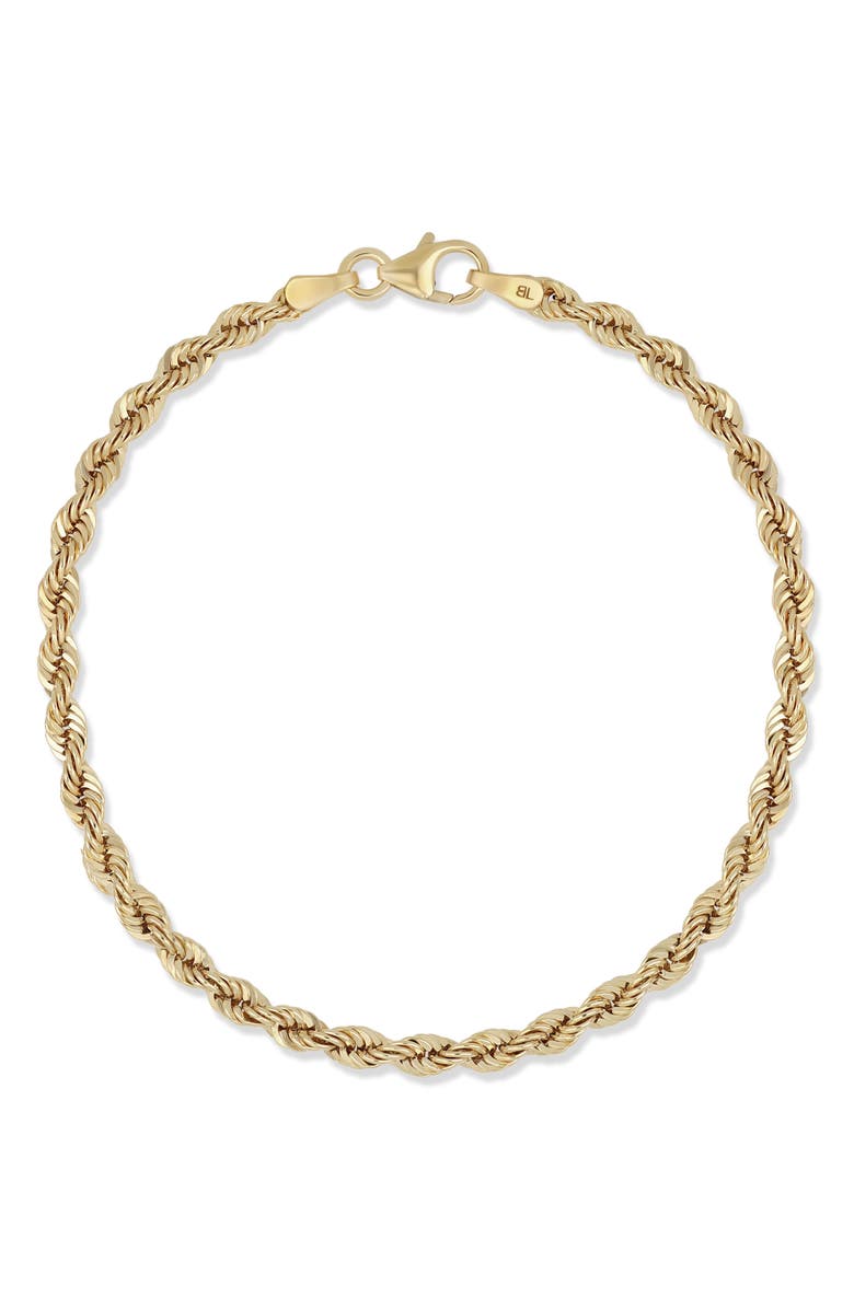 Bony Levy 14K Gold Rope Chain Bracelet, Main, color, 14Ky