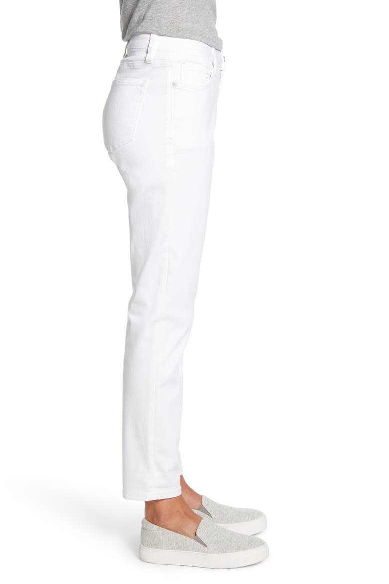 Ella Twill Slim Boyfriend White Jeans, Alternate, color, WHITE