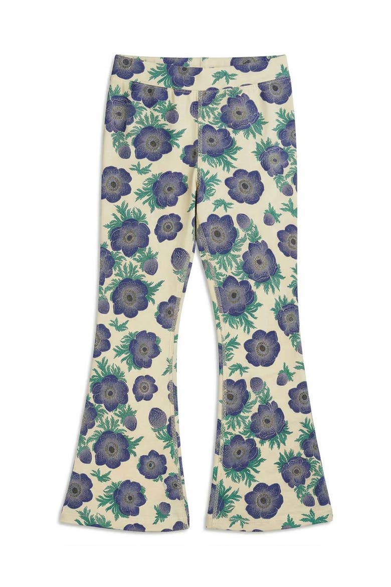 Organic Cotton Print Flare Leggings, Main, color, Purple Poppy