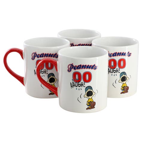 Best in Sports Varsity 4 Piece 19 Ounce Stoneware Mug Set  and