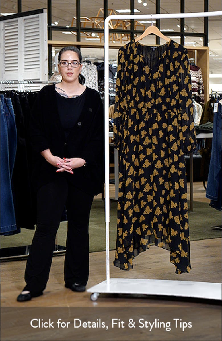 Karina Long Sleeve Chiffon Midi Dress, sales video thumbnail