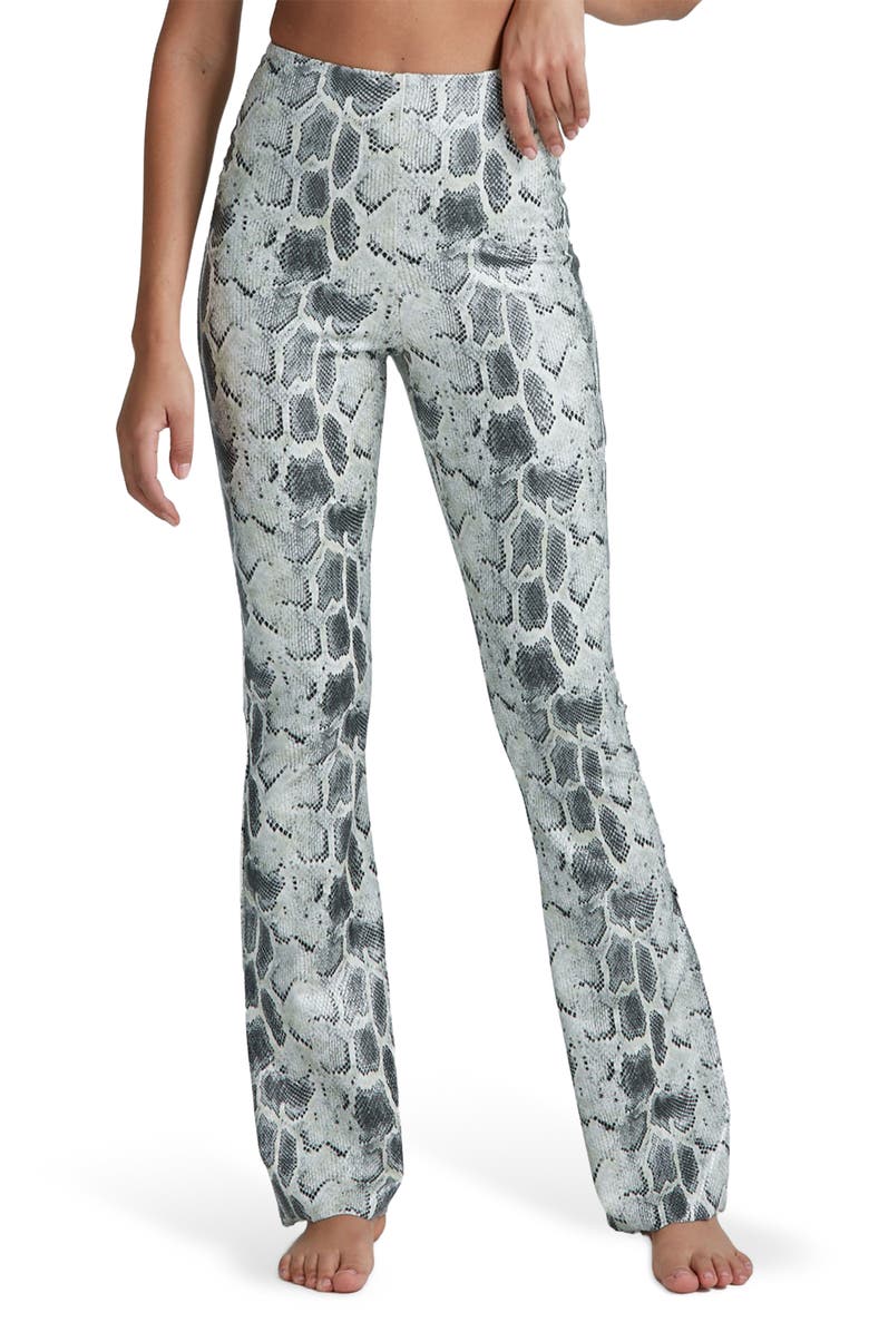 Commando Animal Print Faux Leather Flare Leg Pants, Main, color, 
