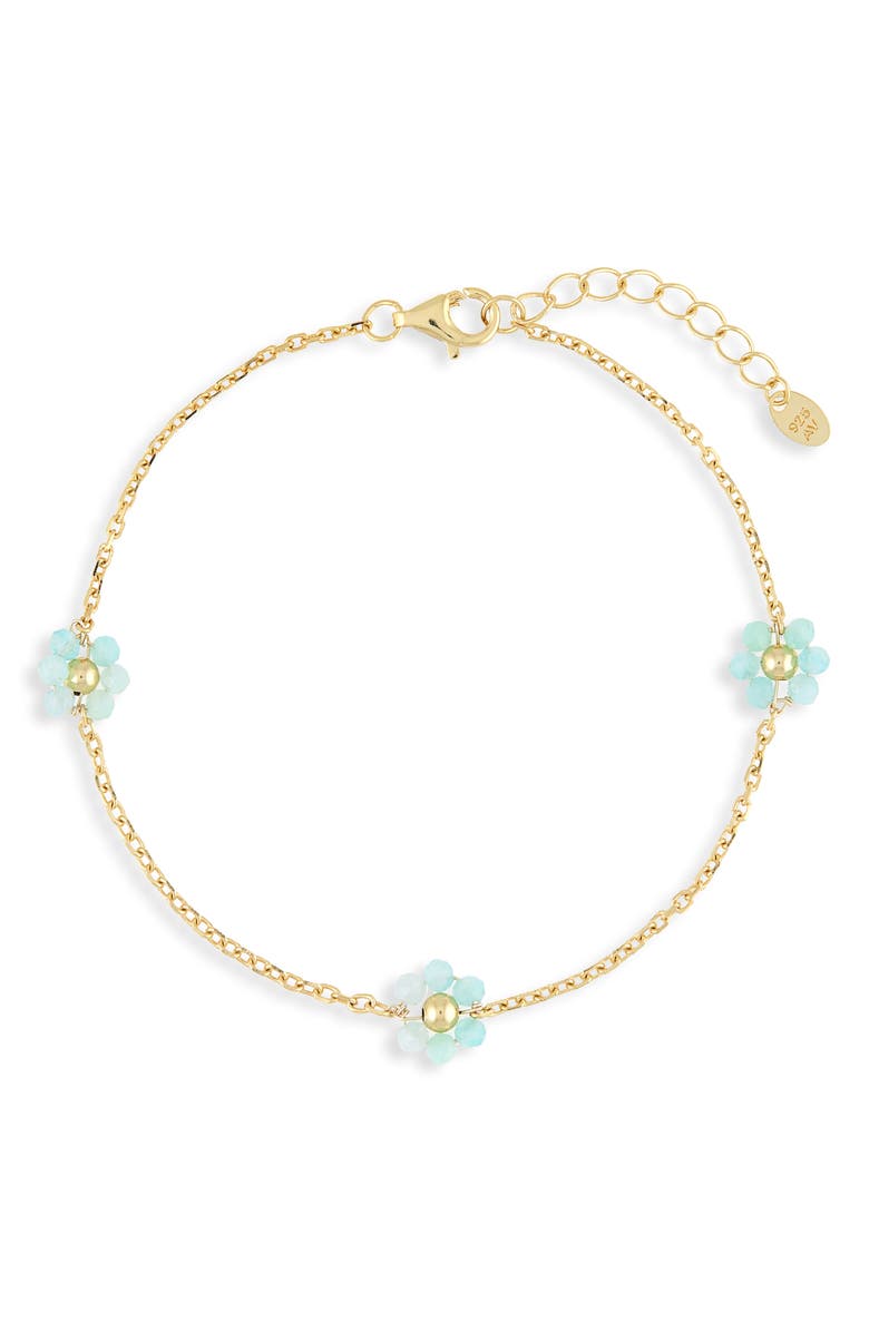 ARGENTO VIVO Stone Station Bracelet, Main, color, Gold/Amazonite