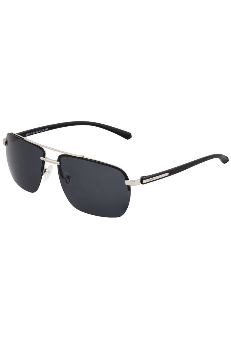 Lennox Polarized Sunglasses, Main, color, Silver/Black