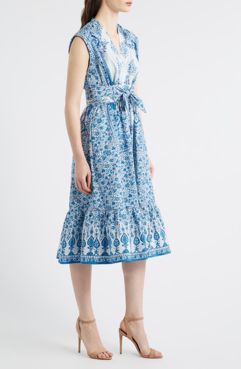 KOBI HALPERIN Ali Print Tie Waist Dress, Alternate, color, Ivory Multi