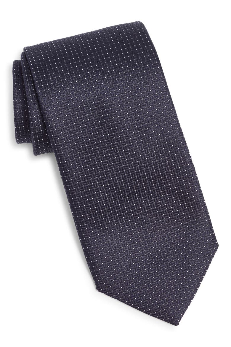 Neat Silk Tie, Main, color, DARK BLUE