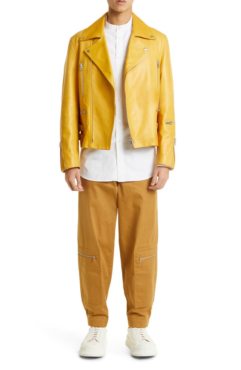 Jil Sander Leather Biker Jacket, Alternate, color,