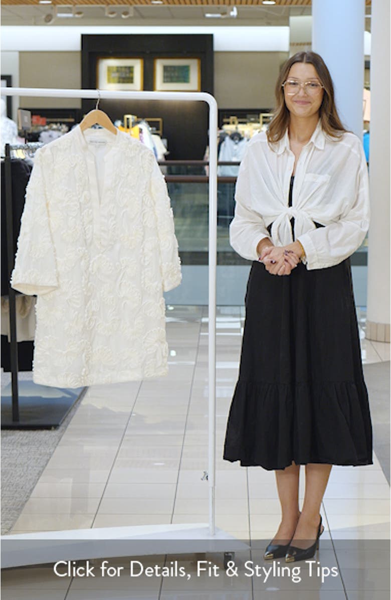 Ribbon Appliqué Shift Minidress, sales video thumbnail