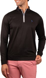 TailorByrd Solid Mesh Quarter Zip Sweater