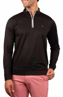 Solid Mesh Quarter Zip Sweater