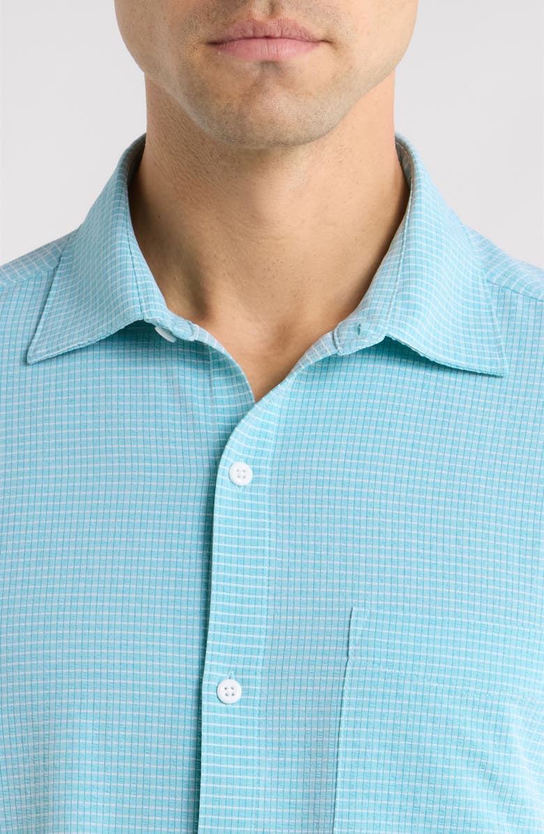 Tommy Bahama Bahama Coast Sintra Stripe IslandZone<sup>®</sup> Short Sleeve Button-Up Shirt, Alternate, color, Tourmaline Glaze